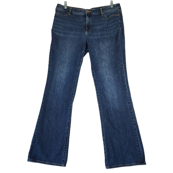 Lands' End Denim - Lands End Jeans Womens Sz 16 Mid Rise Boot Cut Medium Wash